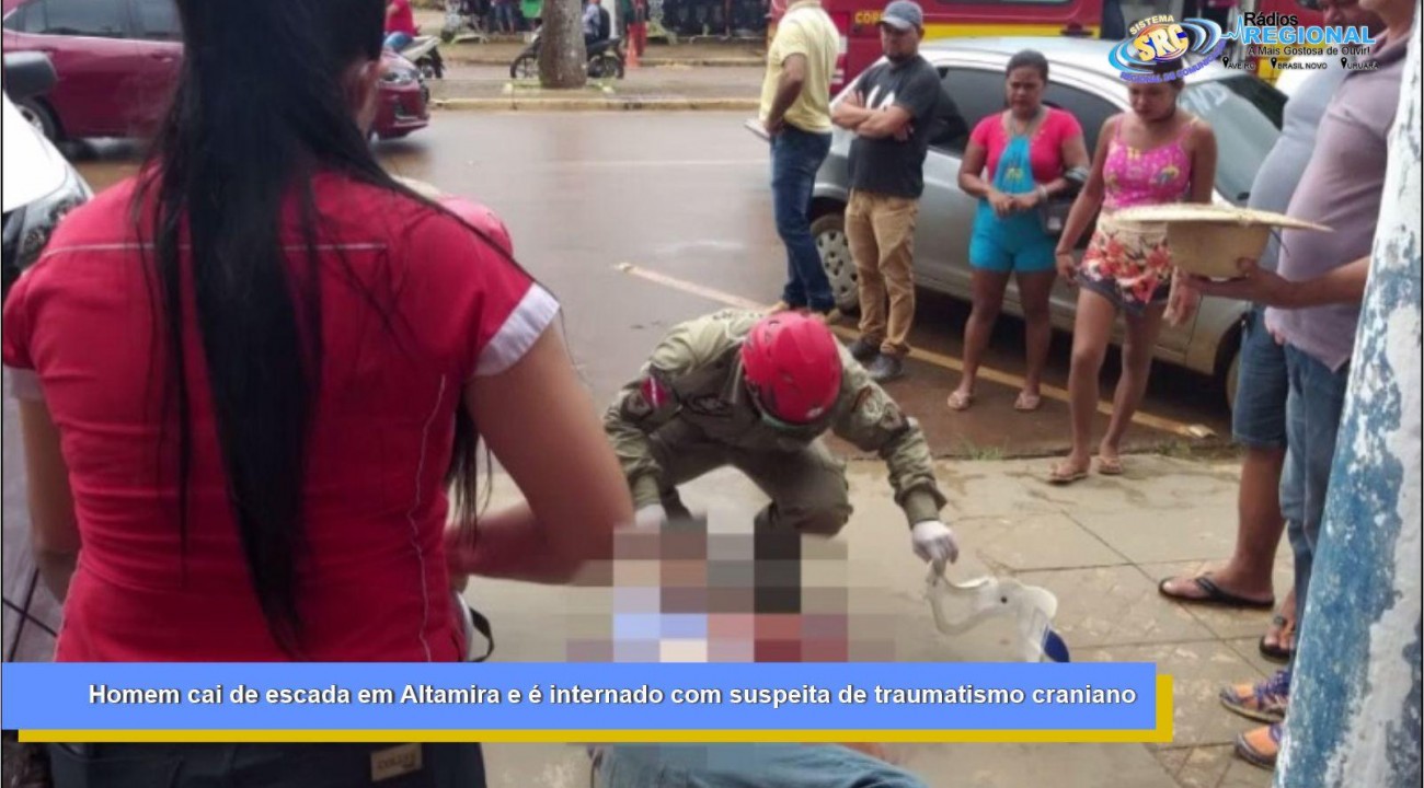 Homem cai de escada em Altamira e é internado com suspeita de traumatismo craniano