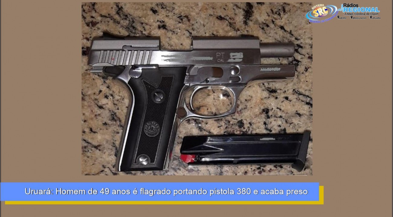 Uruará: Homem de 49 anos é flagrado portando pistola .380 e acaba preso