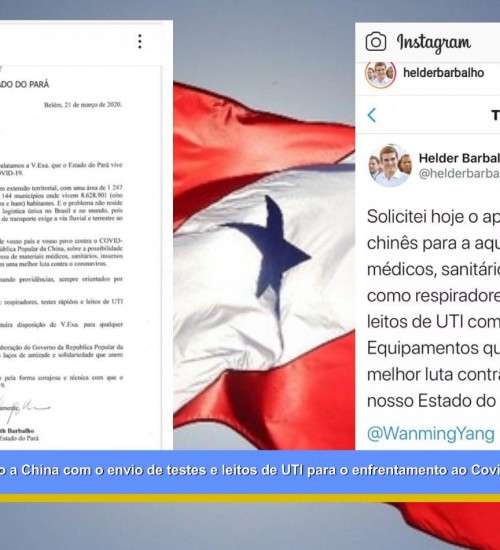 Governo do Pará pede apoio a China com o envio de testes e leitos de UTI para o enfrentamento ao Covid-19
